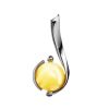 Round Amber Pendant In Sterling Silver The Sphere, image 