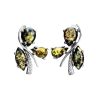 Green Amber Earrings In Sterling Silver The Verbena, image 
