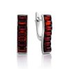 Geometric Amber Earrings In Sterling Silver The Puzzle, image 