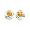 Cognac Amber Earrings In Sterling Silver The Venus, image 