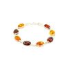Multicolor Amber Link Bracelet In Sterling Silver The Vivaldi, image 