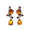Sterling Silver Earrings With Cognac Amber The Symphony, image 