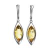 Sterling Silver Drop Earrings With Bright Lemon Amber The Taurus, image 