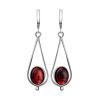 Sterling Silver Drop Earrings With Cherry Amber The Sultan, image 