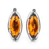 Elegant Amber Earrings In Sterling Silver The Ballade, image 