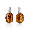 Faceted Amber Earrings In Sterling Silver The Jazz, image 