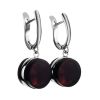 Stylish Silver Earrings With Cherry Amber The Furor, image 