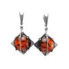 Drop Amber Earrings In Sterling Silver The Saturn, image 