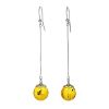 Dangles Amber Earrings With Sterling Silver With Inclusions The Clio, image 