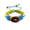 Yellow Leather Tie Bracelet With Cognac Amber The Copacabana, image 