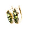 Elegant Golden Earrings With Green Amber The Stradivari, image 