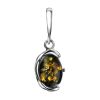 Oval Amber Pendant In Sterling Silver The Vivaldi, image 