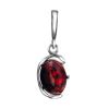 Oval Amber Pendant In Sterling Silver The Vivaldi, image 