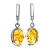 Oval Amber Earrings In Sterling Silver The Vivaldi, image 
