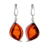 Cherry Amber Drop Earrings In Sterling Silver The Glow, image 