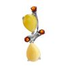 Multicolor Amber Pendant In Sterling Silver The Symphony, image 