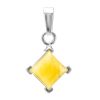 Square Amber Pendant In Sterling Silver The Ovation, image 