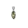 Cute Amber Pendant In Sterling Silver The Petal, image 
