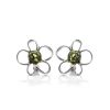 Lovely Green Amber Earrings In Sterling Silver The Daisy, image 