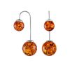 Wonderful Cognac Amber Threader Earrings In Sterling Silver The Paris, image 