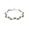 Sterling Silver Link Bracelet With Green Amber, image 
