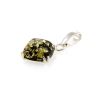 Square Amber Pendant In Sterling Silver The Byzantium, image 