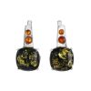 Multicolor Amber Earrings In Sterling Silver The Prussia, image 