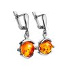 Drop Amber Earrings In Sterling Silver The Sphere, image 