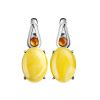 Lovely Amber Earrings In Sterling Silver The Prussia, image 