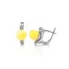 Honey Amber Earrings In Sterling Silver With Crystals The Themis, image 