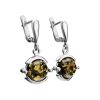 Drop Amber Earrings In Sterling Silver The Sphere, image 