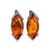 Cognac Amber Earrings In Sterling Silver the Petal, image 