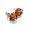 Cognac Amber Earrings In Sterling Silver The Acapulco, image 