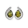 Sterling Silver Earrings With Green Amber The Acapulco, image 