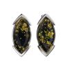 Green Amber Earrings In Sterling Silver The Petal, image 