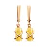 Amber Earrings In Gold the Scandinavia, image 
