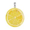 Round Amber Pendant In Sterling Silver The Orange, image 
