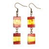 Handcrafted Padauk Wood Dangles With Lemon Amber And Brass The Indonesia, image 