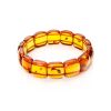 Cognac Amber Flat Beaded Stretch Bracelet, image 