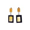 Handmade Wooden Earrings With Honey Amber The Indonesia, image 