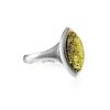 Lovely Silver Ring With Leaf Cut Amber The Amaranth, Ring Size: 9 / 19, image 