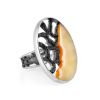 Adjustable Honey Amber Ring In Sterling Silver The Lava, Ring Size: Adjustable, image 