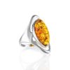 Bold Silver Ring With Lemon Amber The Sonnet, Ring Size: 8.5 / 18.5, image 