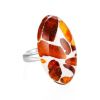 Multicolor Amber Open Ring With Jewelry Polymer The Dalmatian, Ring Size: Adjustable, image 