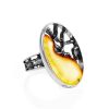 Adjustable Honey Amber Ring In Sterling Silver The Lava, Ring Size: Adjustable, image 