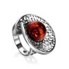 Dazzling Adjustable Amber Ring In Sterling Silver The Venus, Ring Size: Adjustable, image 