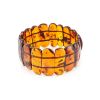 Cognac Amber Flat Beaded Stretch Bracelet, image 