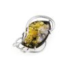 Handcrafted Brooch In Sterling Silver With Green Amber the Rialto, image 