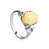 Butterscotch Amber Ring In Sterling Silver The Prussia, Ring Size: 11 / 20.5, image 