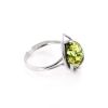 Bright Sterling Silver Ring With Green Amber The Selena, Ring Size: 9 / 19, image 